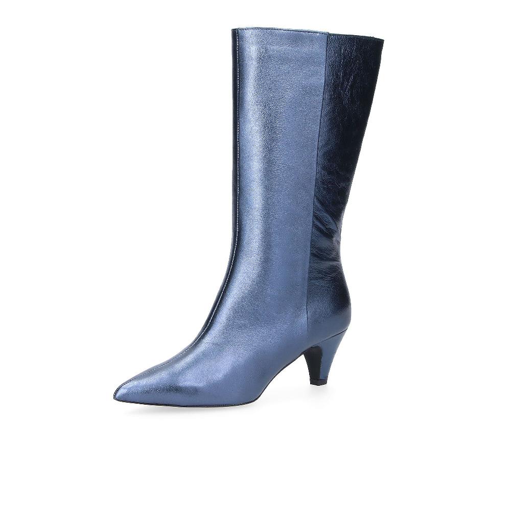QVC Galieti Stivali in pelle laminata tacco 5 5cm
