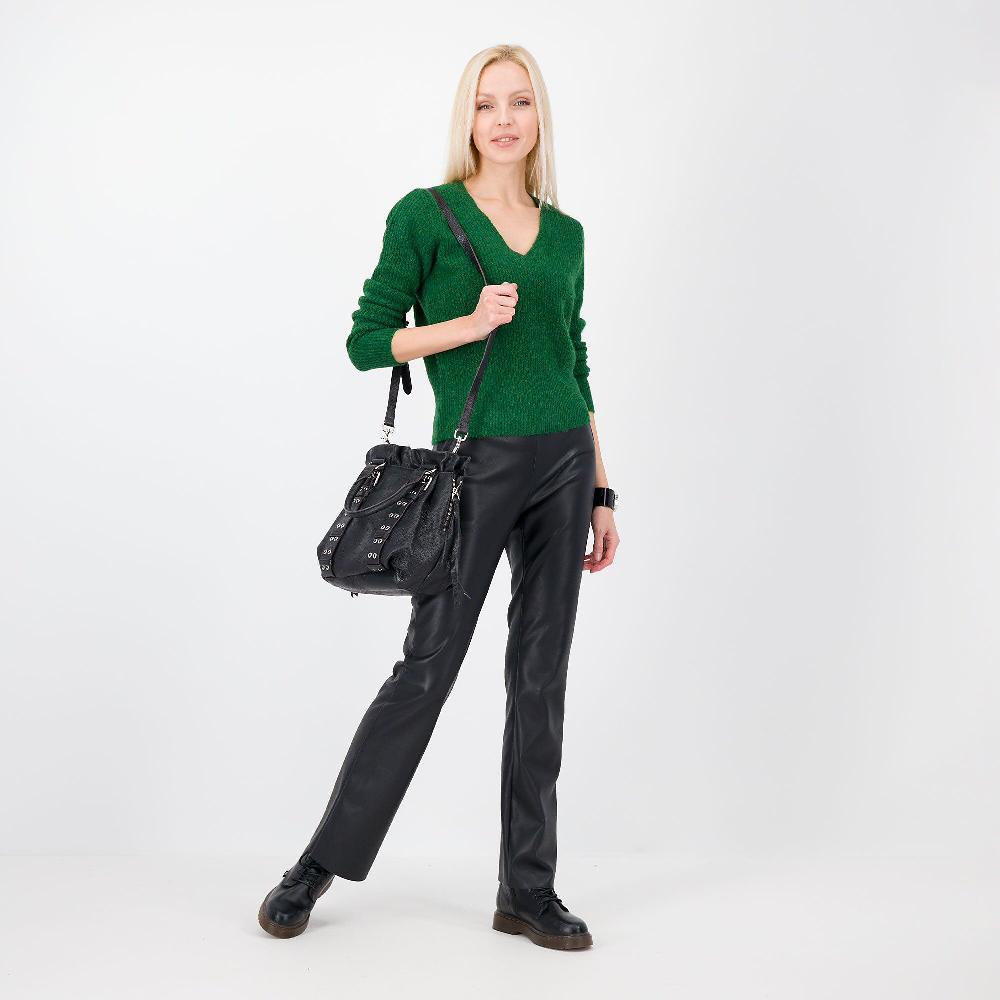 QVC HEKLA Maglia Cropped A Coste Con Scollo A V