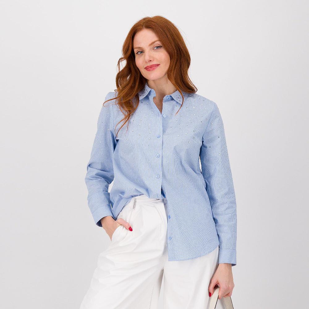 QVC Isaac Mizrahi Live Camicia a righe con strass