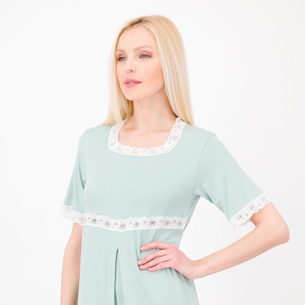 QVC L'Una Camicia Da Notte In Jersey Con Pizzo