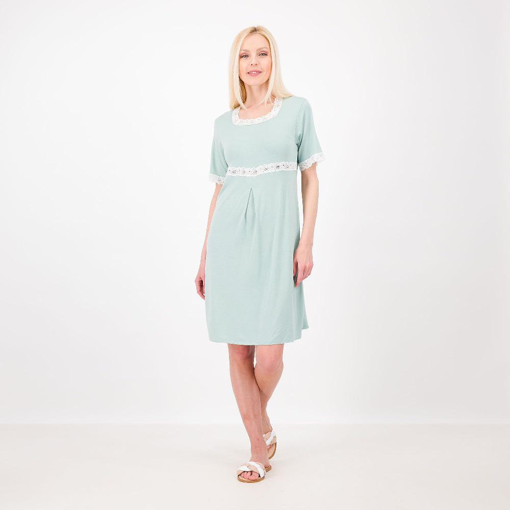 QVC L'Una Camicia Da Notte In Jersey Con Pizzo