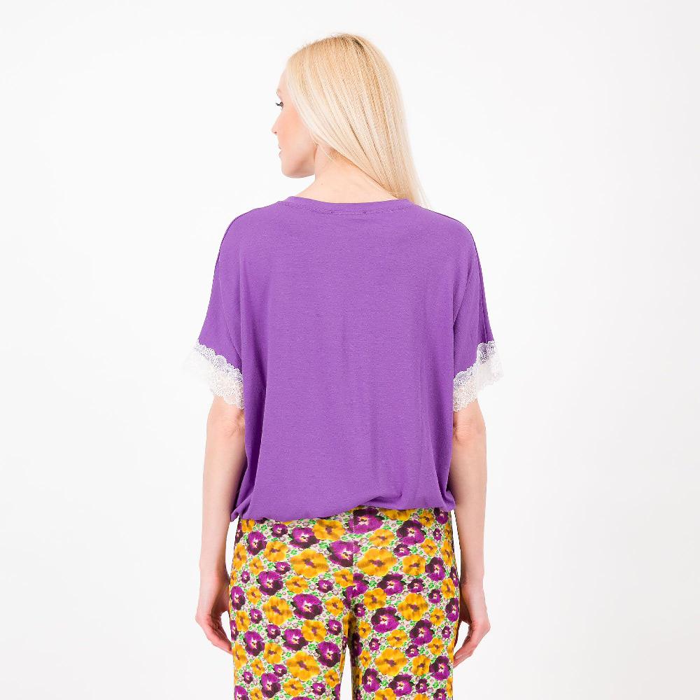 QVC L'Una Maglia In Jersey Con Pizzo E Coulisse