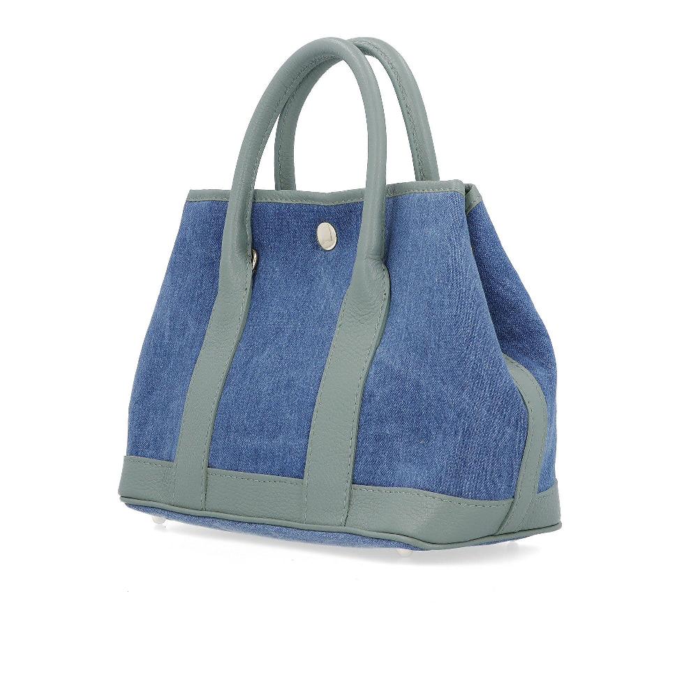 QVC Le Corone Bags Borsa A Mano In Pelle E Denim