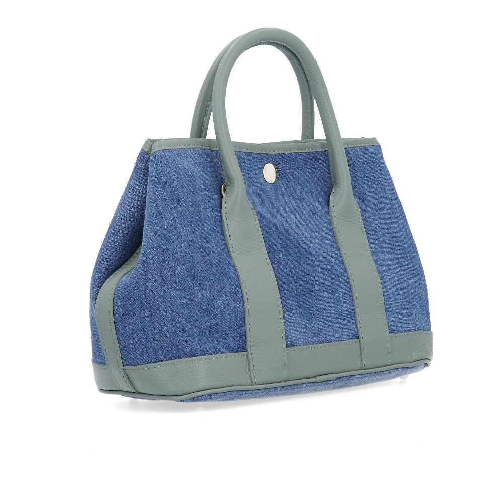 QVC Le Corone Bags Borsa A Mano In Pelle E Denim