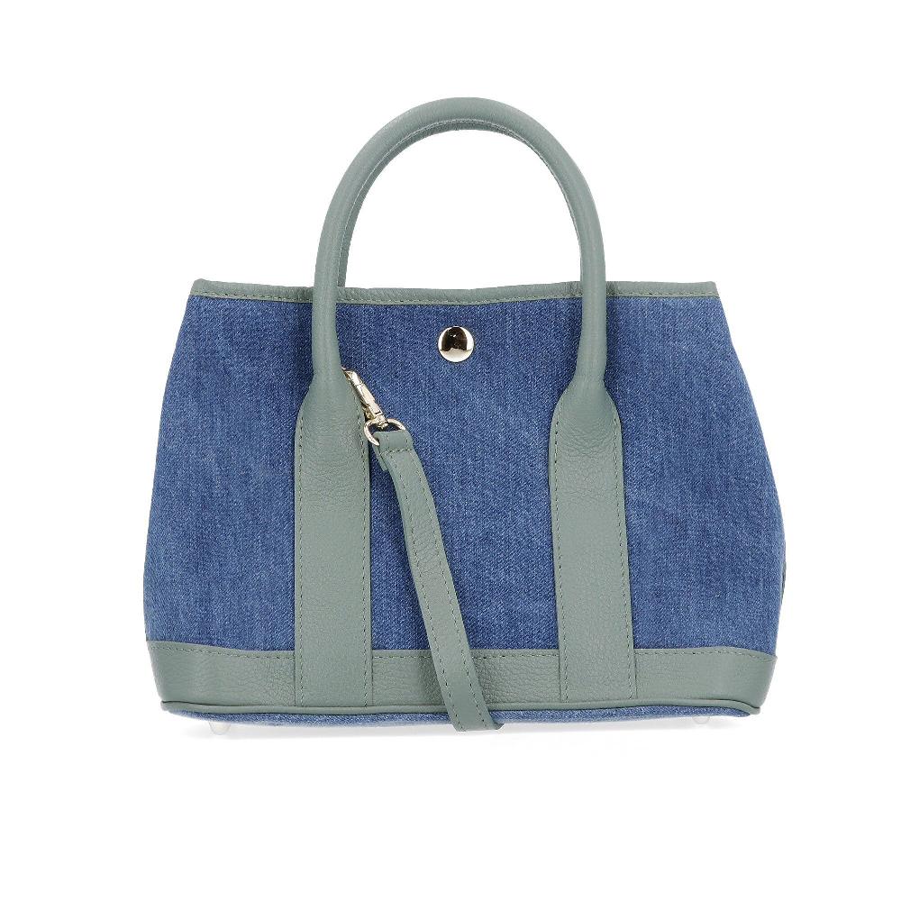 QVC Le Corone Bags Borsa A Mano In Pelle E Denim