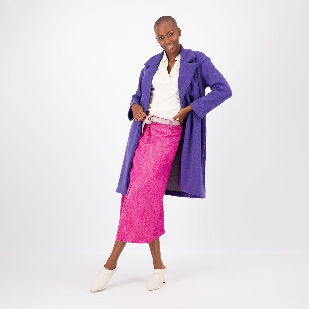 QVC M'ama Cappotto Doppiopetto In Maglia Bicolore