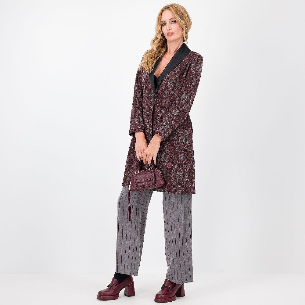 QVC M'ama Cappotto Jacquard Con Collo A Scialle