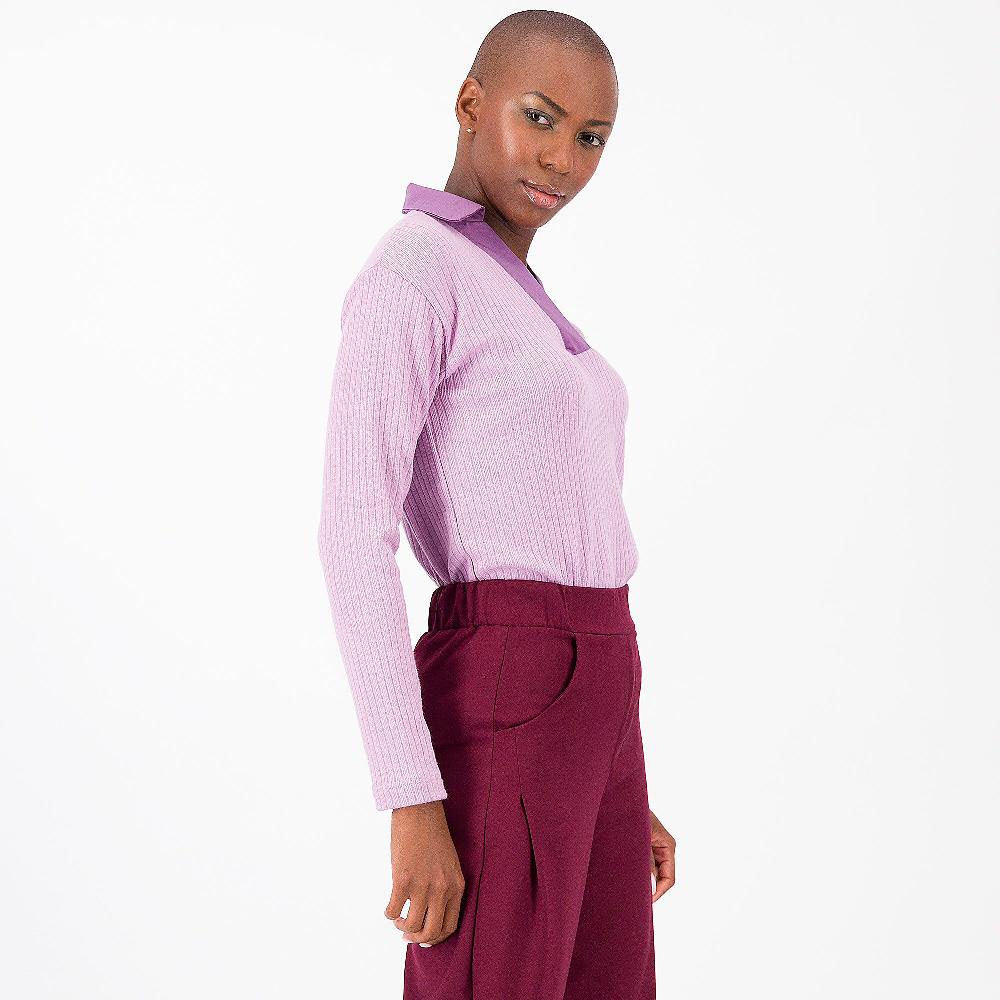 QVC M'ama Maglia In Costine Con Collo A Polo