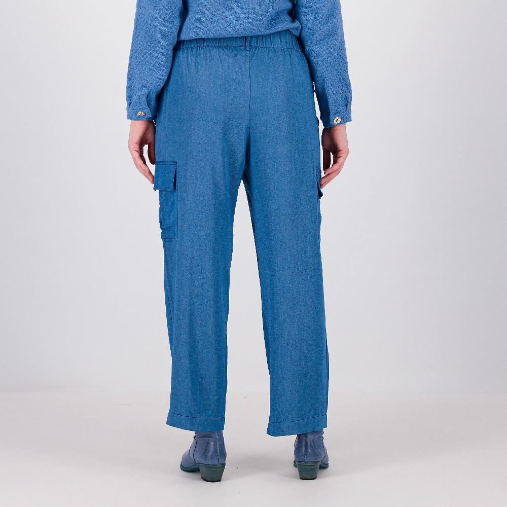 QVC M’ama Pantaloni Cargo Fluidi In Chambray