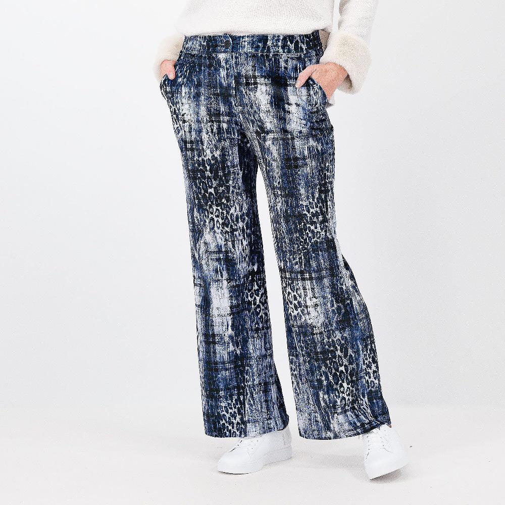 QVC M'ama Pantaloni in velluto fantasia con tasche