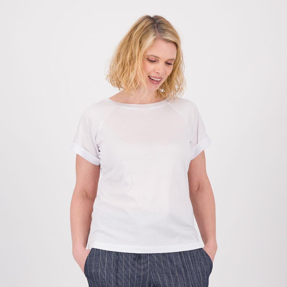 QVC M’ama T-shirt in jersey lucido con risvolto