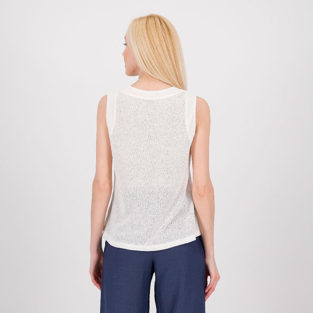 QVC M’ama Top In Maglia Smanicato Con Scollo A V