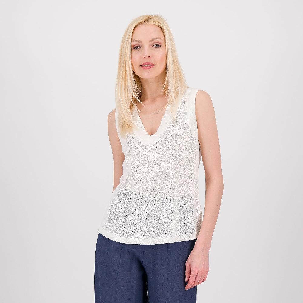 QVC M’ama Top in maglia smanicato con scollo a V