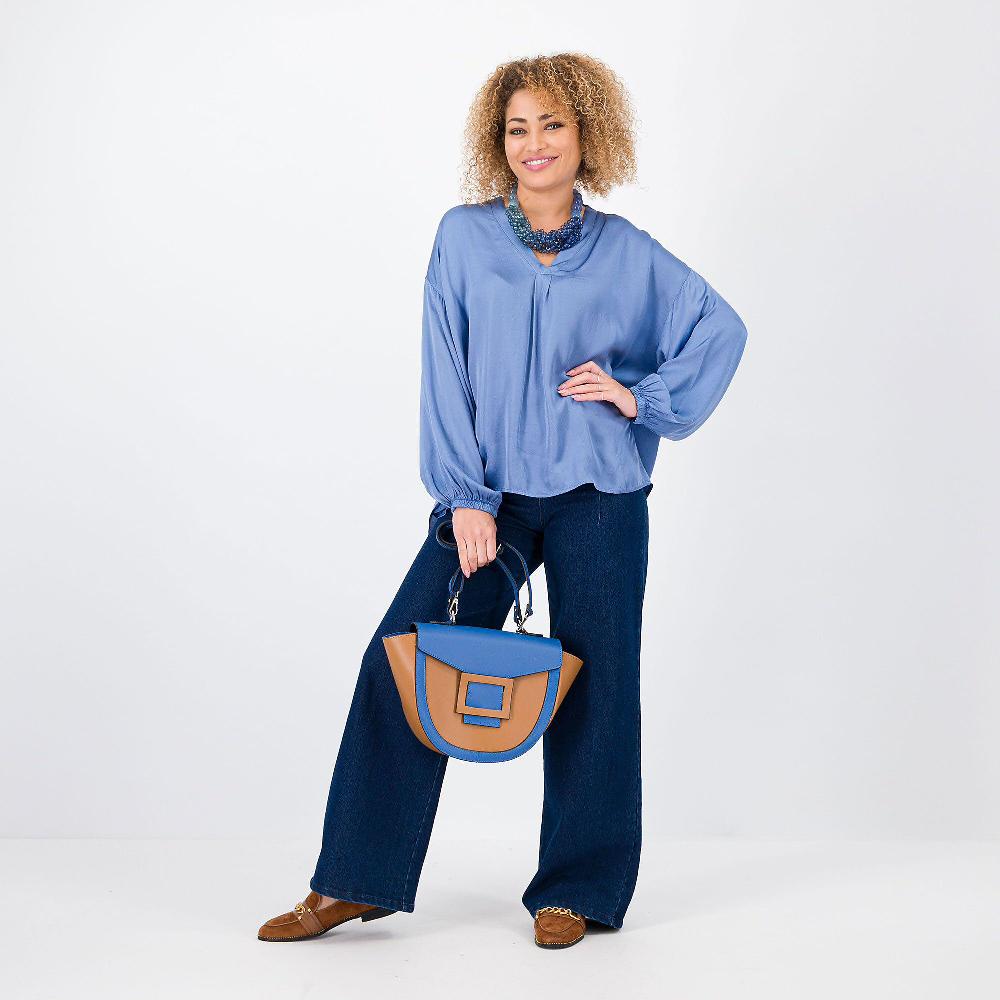 QVC Mood Atelier Blusa In Raso Con Manica Lunga