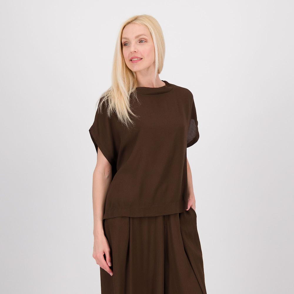 QVC Mood Atelier Blusa in viscosa con manica corta