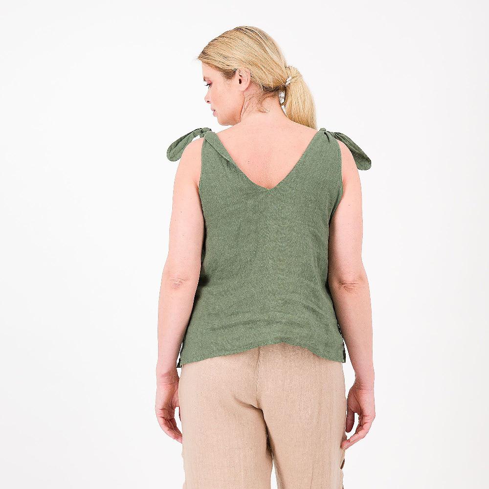 QVC Mood Atelier Top In Lino Con Fiocchi