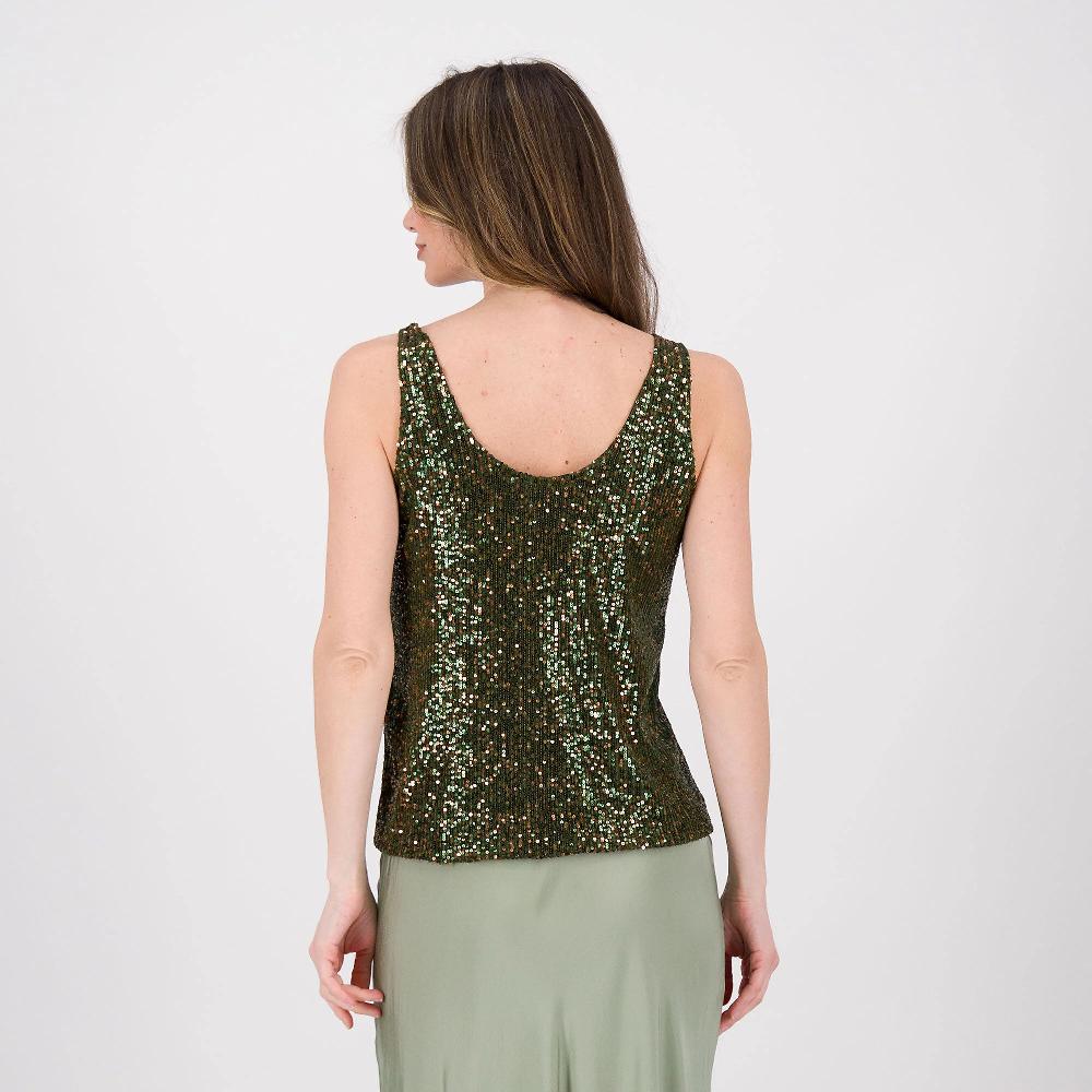 QVC Mood Atelier Top Paillettes Con Spalla Larga