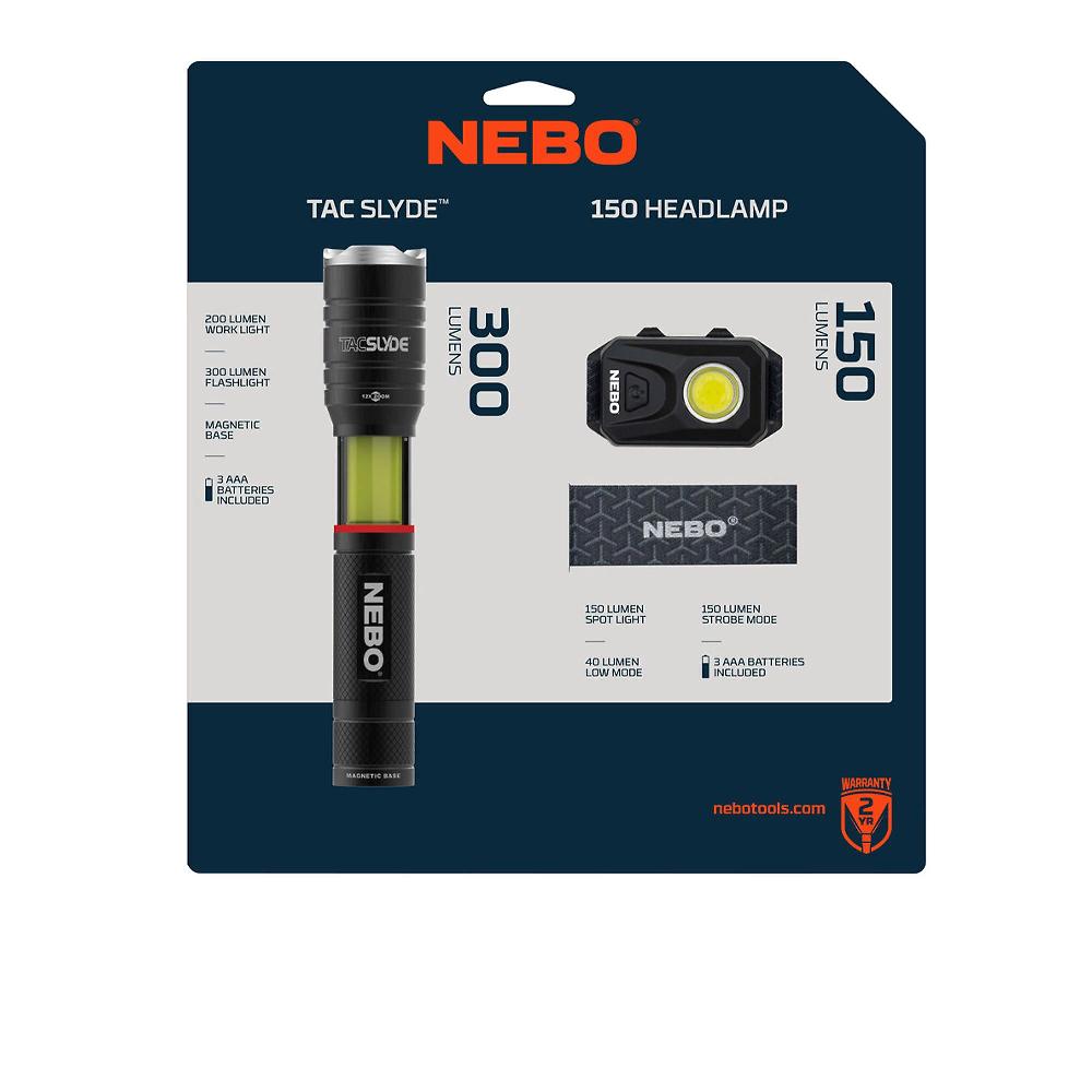 QVC Nebo Pack 2 Luci: Da Testa E Torcia TAC Slide