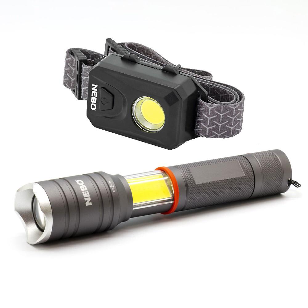 QVC Nebo Pack 2 luci: da testa e torcia TAC Slide