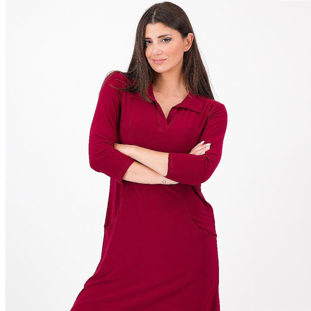 QVC Nina Leonard Abito In Jersey Opaco Con Tasche