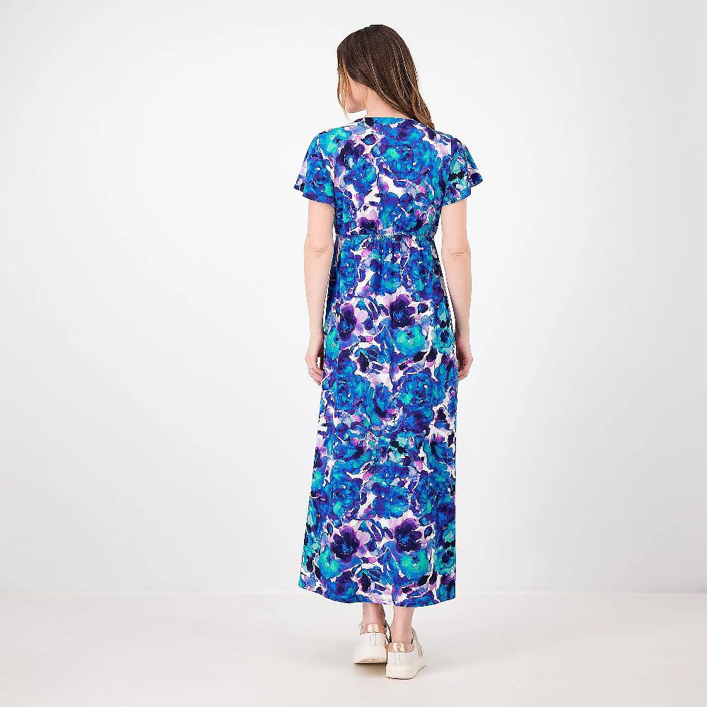 QVC Nina Leonard Abito Lungo In Jersey Fantasia
