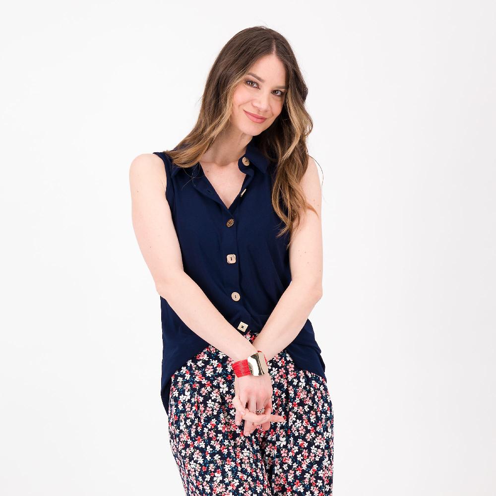 QVC Nina Leonard Camicia smanicata
