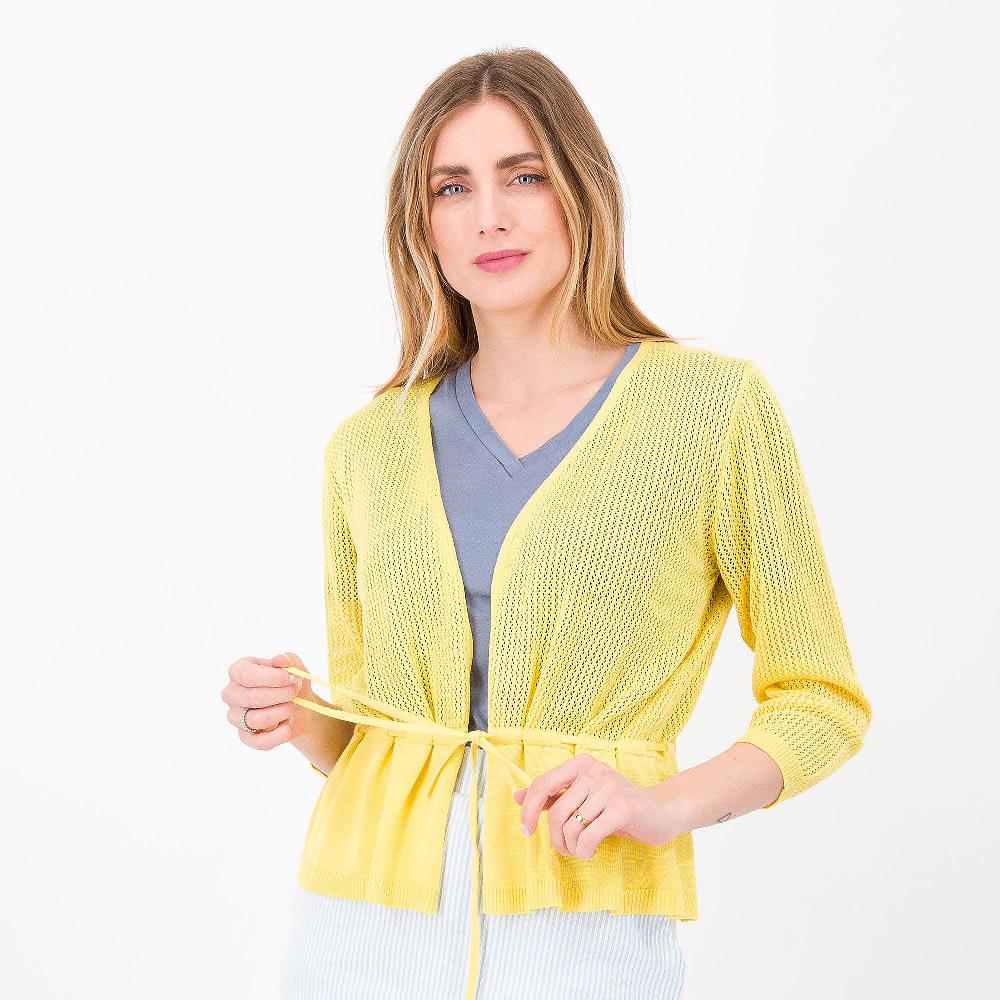 QVC Nina Leonard Cardigan in maglia con manica 3/4