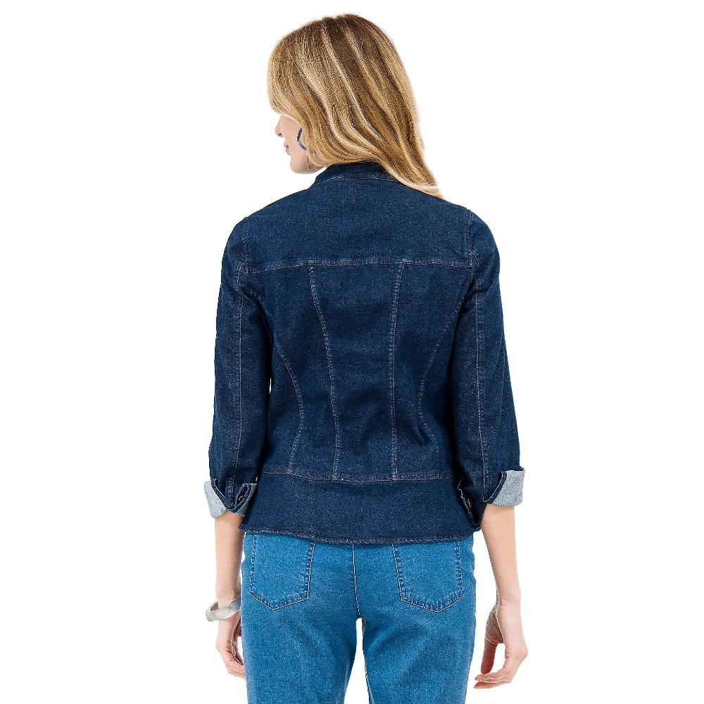 QVC Nina Leonard Giacca In Denim Di Cotone Stretch
