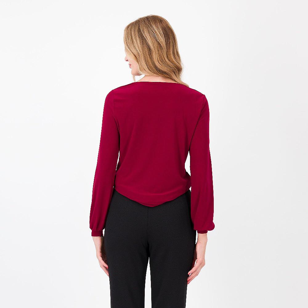 QVC Nina Leonard Maglia Con Scollo Drappeggiato