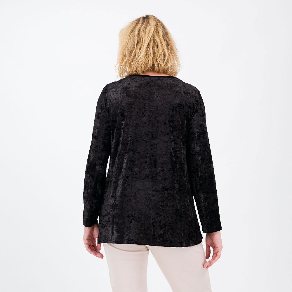 QVC Nina Leonard Maglia In Velluto Martellato