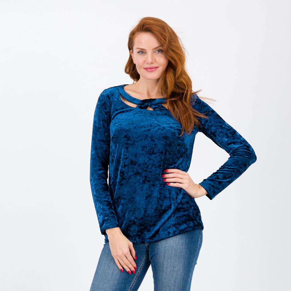 QVC Nina Leonard Maglia in velluto martellato