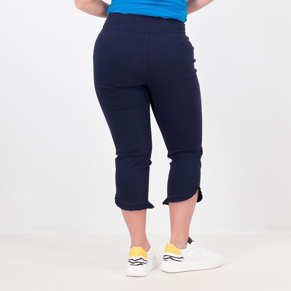QVC Nina Leonard Pantaloni Cropped Con Rouches
