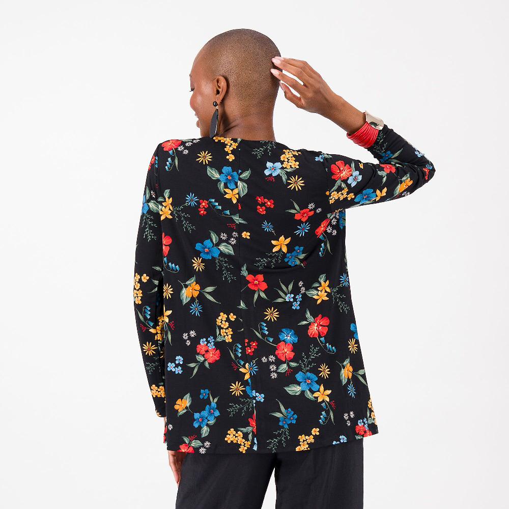 QVC Nina Leonard T-shirt Fantasia Con Manica Lunga