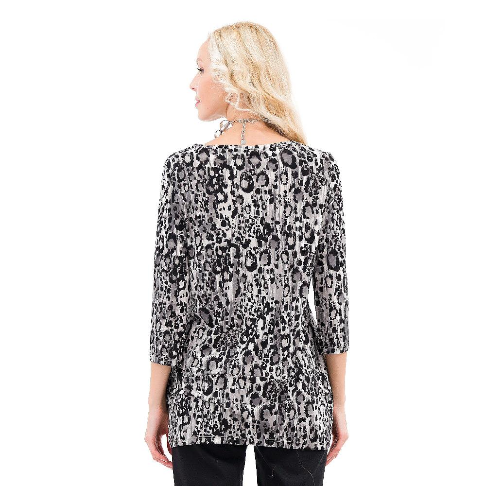 QVC Nina Leonard Tunica In Jersey Scollo Tondo