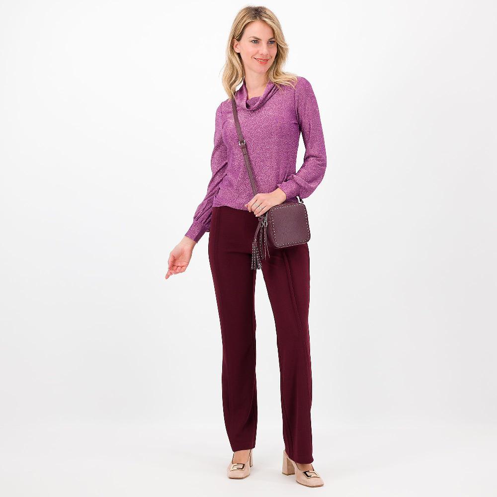 QVC Officina Della Moda Pantaloni A Zampa In Scuba