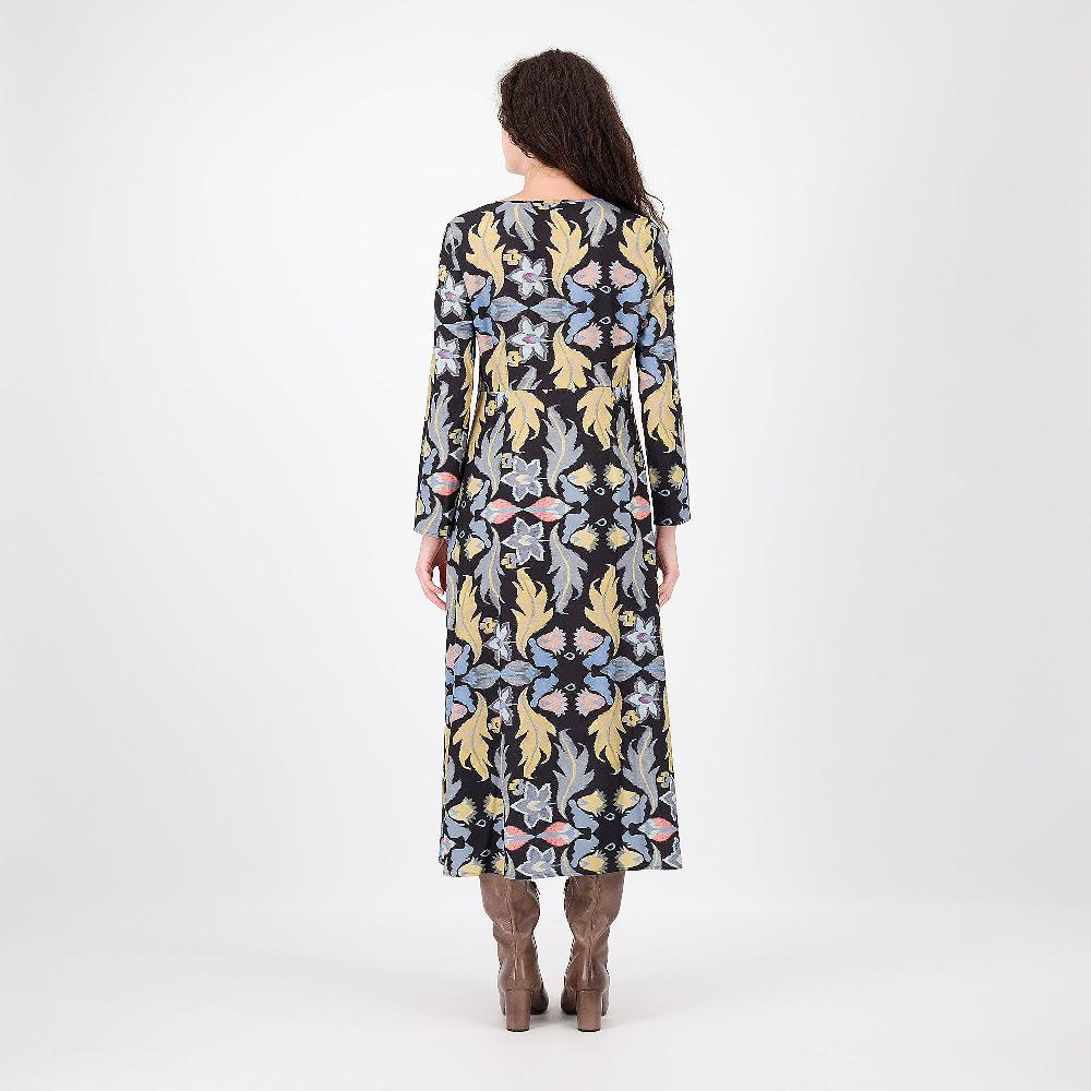 QVC Olly Doo Abito In Twill Fantasia Con Scollo V
