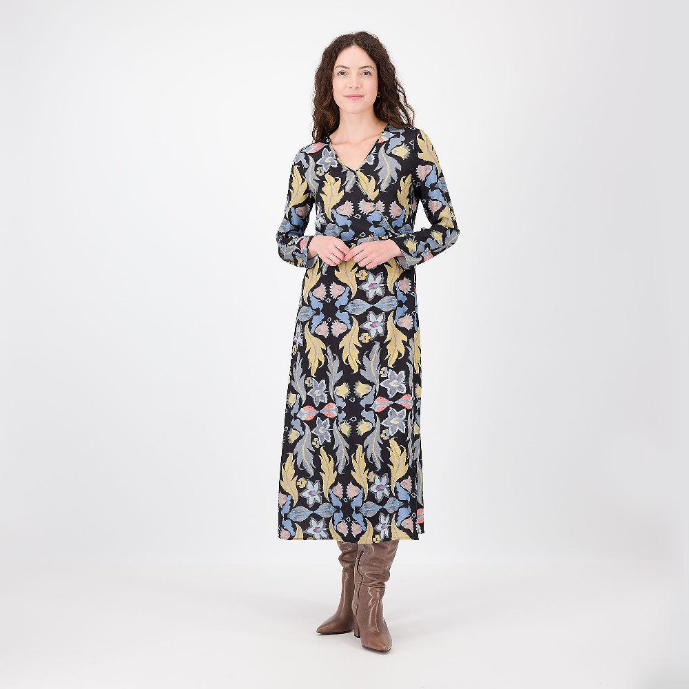 QVC Olly Doo Abito in twill fantasia con scollo V