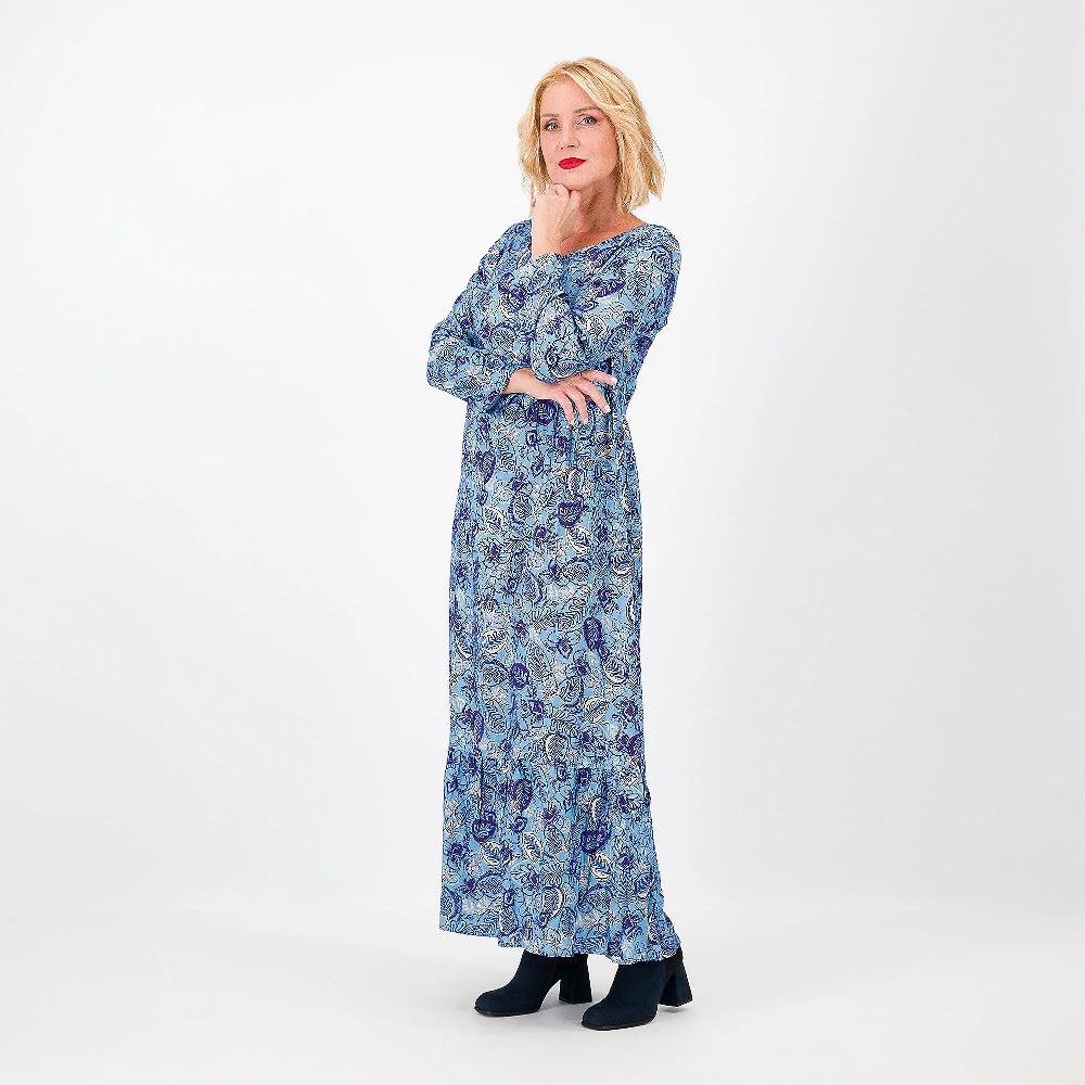 QVC Olly Doo Abito lungo fantasia in twill
