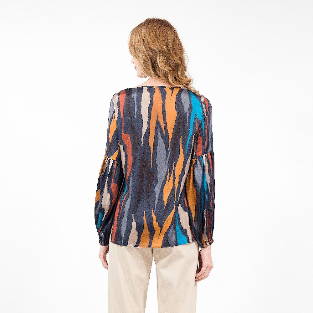 QVC Olly Doo Blusa In Raso Manica A Balloon