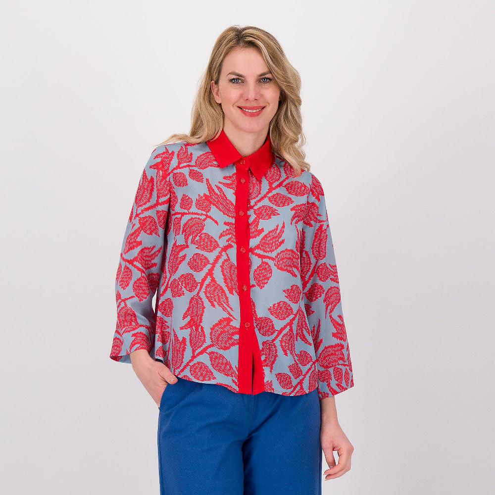 QVC Olly Doo Camicia fantasia in raso semi-opaco