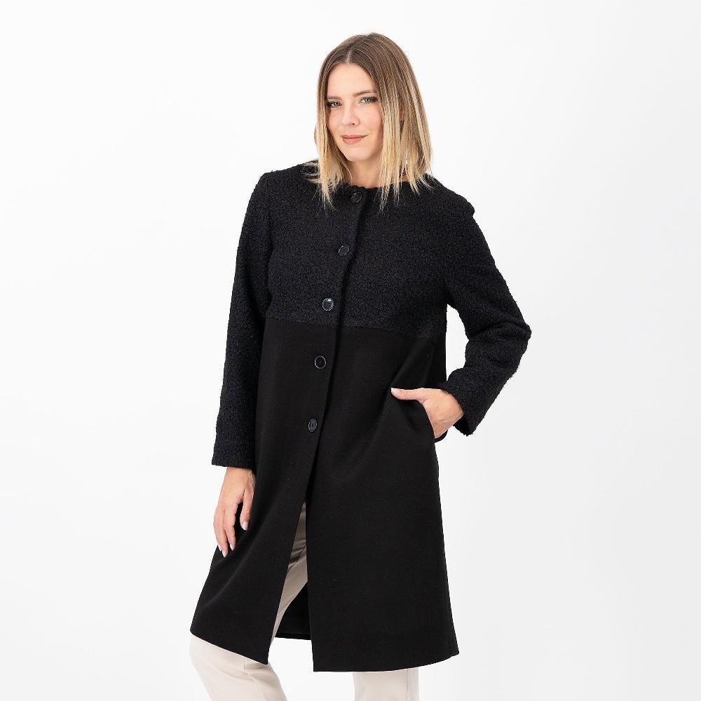 QVC Olly Doo Cappotto in tessuto bouclé e panno
