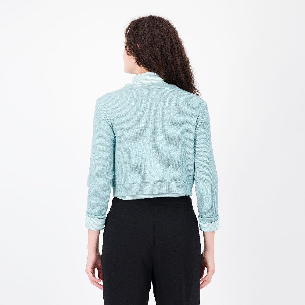 QVC Olly Doo Cardigan In Maglia A Costine Mélange