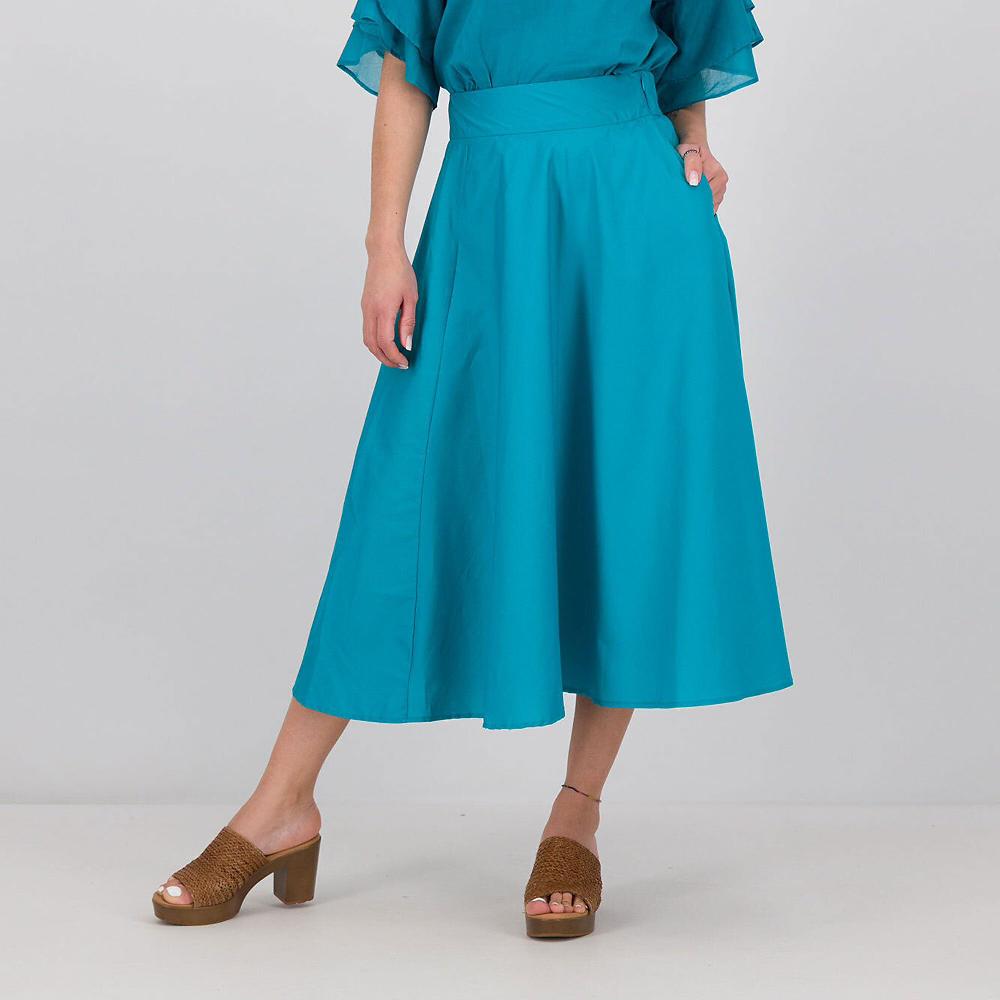 QVC Olly Doo Gonna midi a ruota in cotone stretch