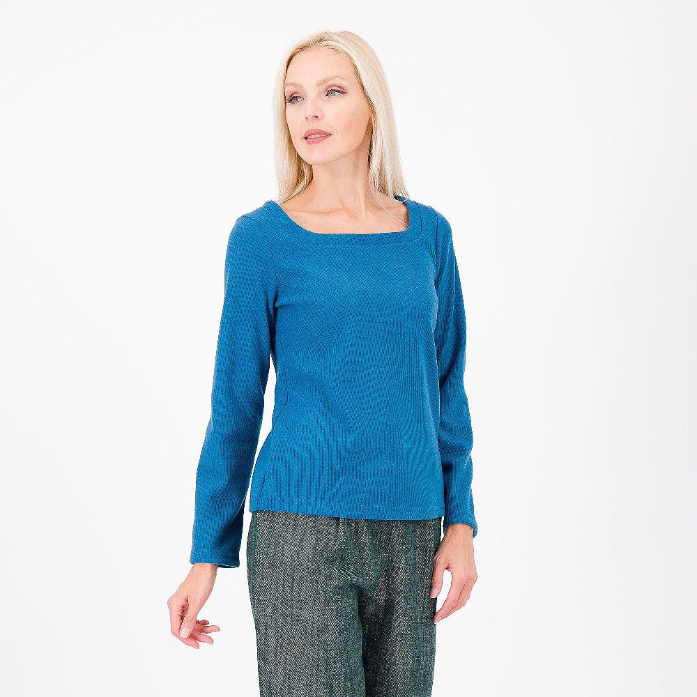 QVC Olly Doo Maglia a costine con scollo squadrato