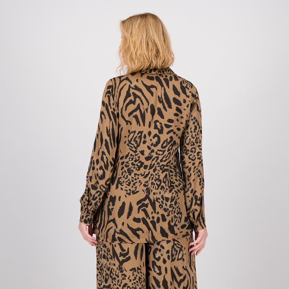 QVC Oltre Camicia In Raso Di Viscosa Animalier