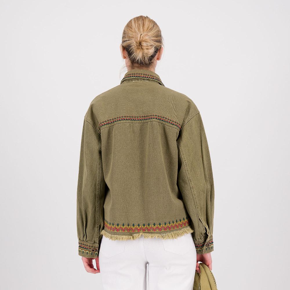 QVC PARKER & ROWE Giacca In Twill Di Cotone Ricamato