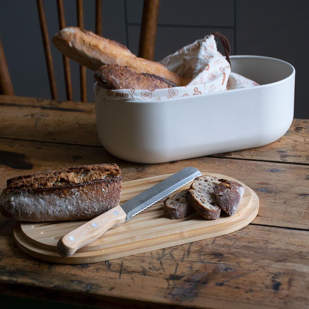 QVC Pebbly Portapane 4in1 in metallo e bambù