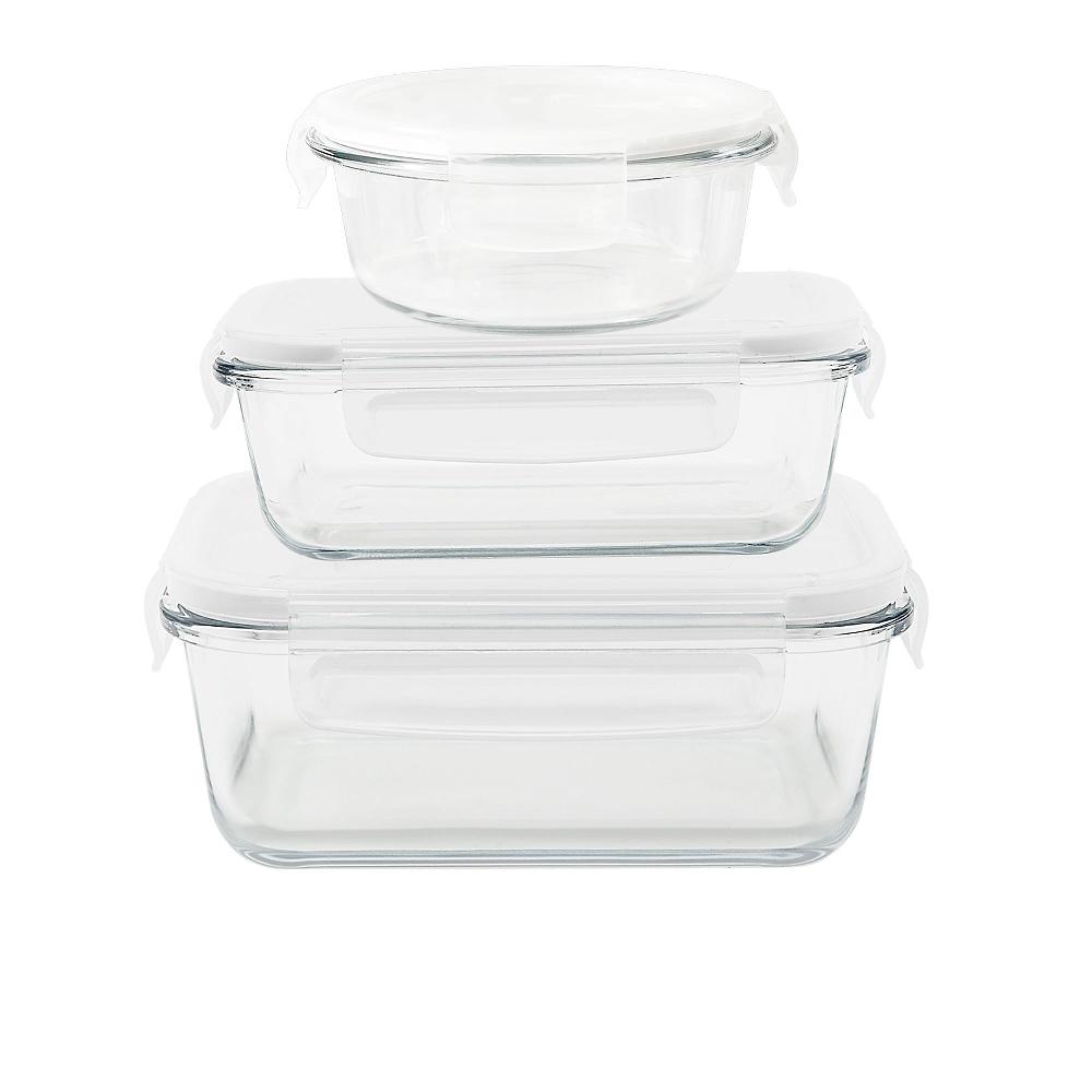 QVC Pebbly Set 3 contenitori in vetro borosilicato