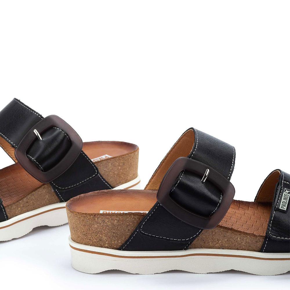 QVC Pikolinos Sandali In Pelle Con Maxi Fibbie