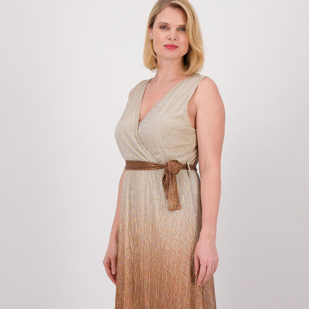 QVC REBEKA ROSS Abito Lungo Smanicato In Plissè